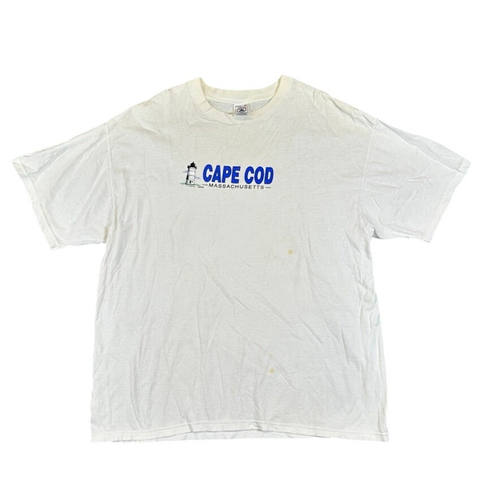 Vintage Delta Pro Weight Cape Cod Massachusetts Lighthouse T-Shirt XL White